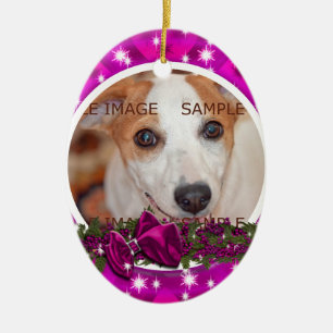 Pet memorial photo PERSONALIZE Ceramic Ornament