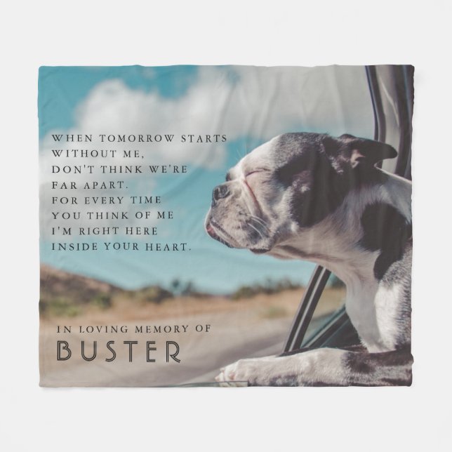 Pet Memorial Photo Poem Fleece Blanket (Front (Horizontal))