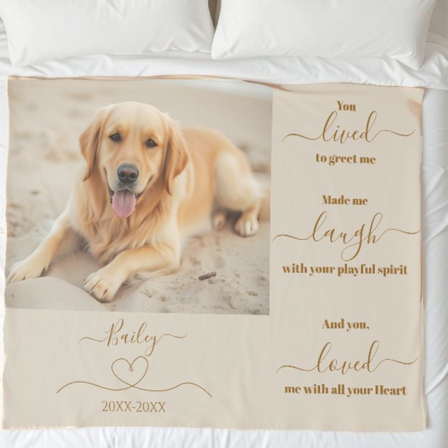 Pet Memorial Photo Sherpa Blanket (Pet Memorial Sherpa Blanket- Dog Memorial-Me)