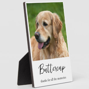 Pet Memorial Photo Simple Modern Typography Plaque