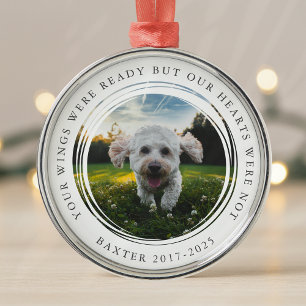Pet Memorial Photo Your Wings Were Ready Metal Ornament