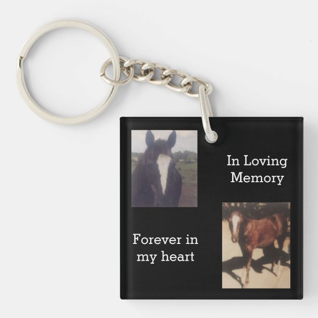 Pet Memorial Photos Keepsake Custom Key Ring (Front)