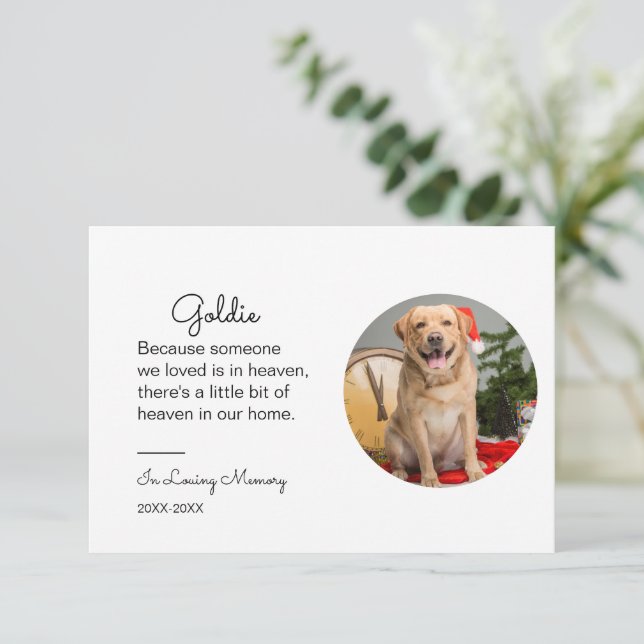 Pet Memorial Portrait Gift cat dog loss Sympathy Invitation (Standing Front)