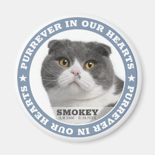 Pet Memorial Purrever in our Hearts Photo Keepsake Magnet