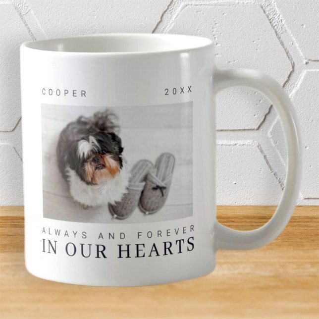 Pet Memorial Quote Simple Modern Chic Photo Coffee Mug (Creator Uploaded)