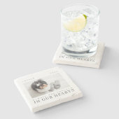 Pet Memorial Quote Simple Modern Chic Photo Stone Coaster (Side)
