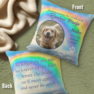 Pet Memorial Rainbow Bridge Photo & Keepsake Cushion
