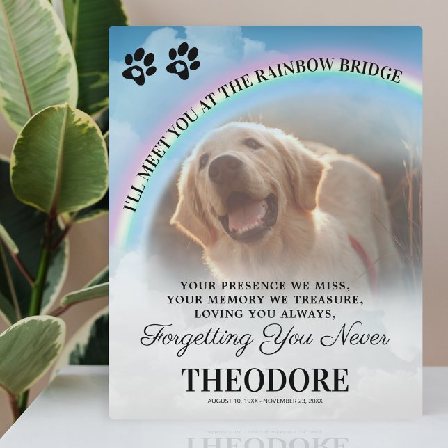 Pet Memorial Rainbow Bridge Photo Plaque (Creator Uploaded)