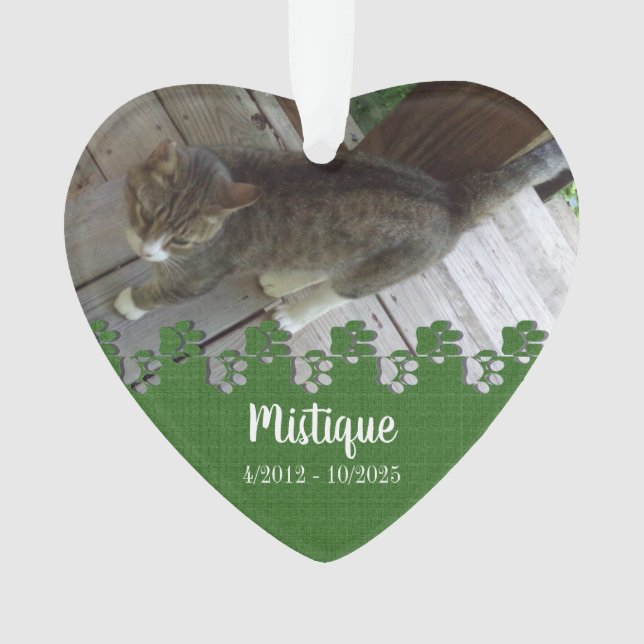 Pet Memorial Remembrance Beloved Keepsake Ornament (Front)