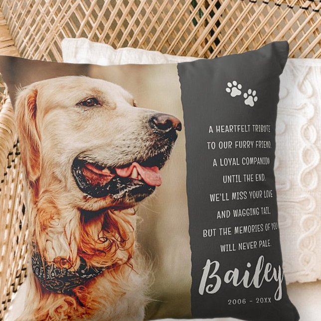 Pet Memorial Remembrance Poem Modern Simple Photo Cushion (Creator Uploaded)
