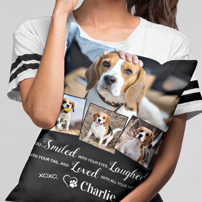 Pet Memorial Remembrance Poem Personalised 4 Photo Decorative Cushion (Creator Uploaded)