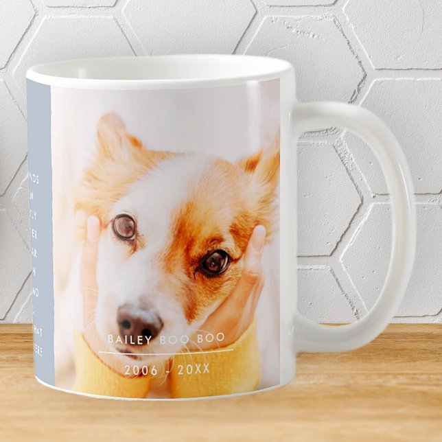 Pet Memorial Remembrance Quote Modern Simple Photo Coffee Mug (Creator Uploaded)