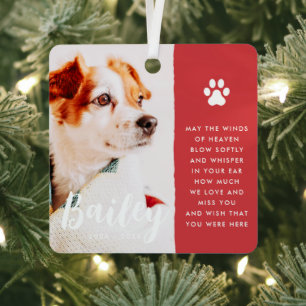 Pet Memorial Remembrance Quote Modern Simple Photo Metal Tree Decoration