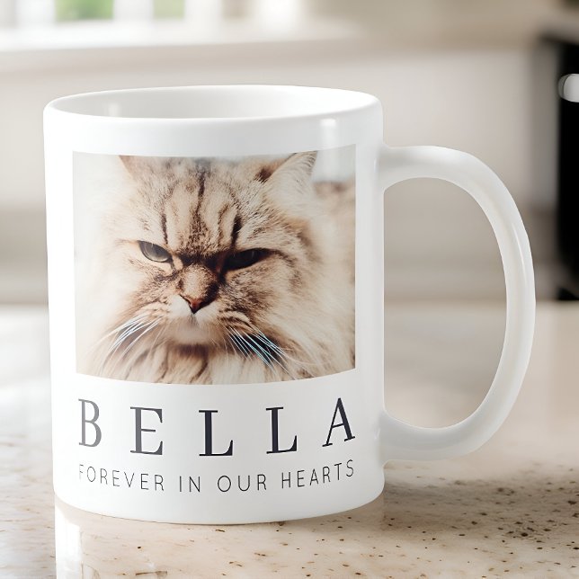 Pet Memorial Simple Modern Chic Family Photo Coffee Mug (Creator Uploaded)