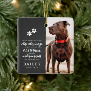 Pet Memorial Simple Modern Chic Poem Photo Ceramic Ornament