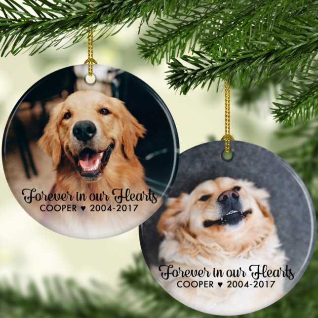 Pet Memorial | Sympathy | 2 Photos Ornament (Creator Uploaded)