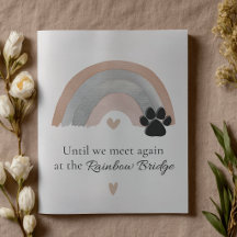 Pet Memorial Sympathy Card Rainbow Bridge