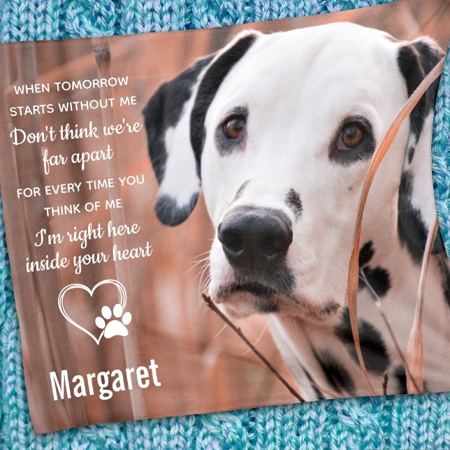 Pet Memorial Sympathy Dog Photo Fleece Blanket (Creator Uploaded)