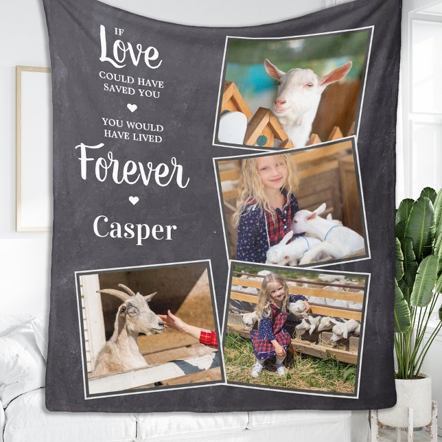 Pet Memorial Sympathy Keepsake Pet Loss 4 Photo Fleece Blanket (Creator Uploaded)