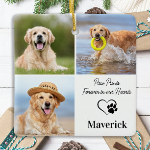 Pet Memorial Sympathy Personalised 3 Photo Collage Ceramic Ornament