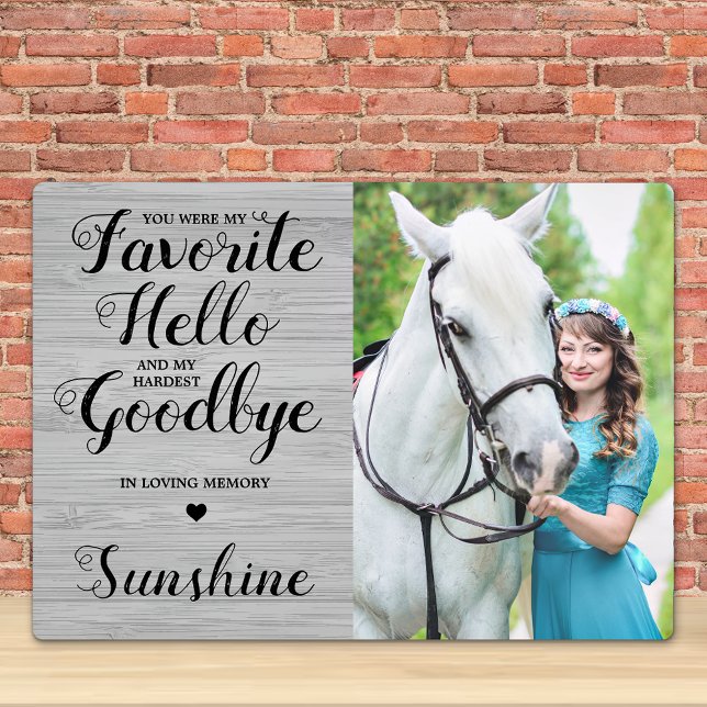 Pet Memorial Sympathy Personalised Horse Photo Plaque (Creator Uploaded)