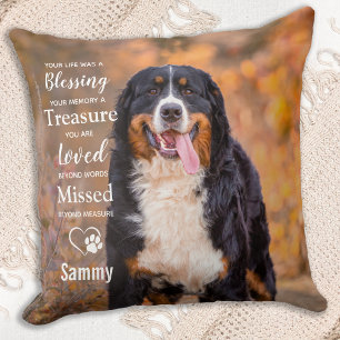 Pet Memorial Sympathy Pet Loss Gift Dog Photo Cushion