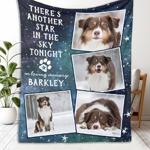 Pet Memorial Sympathy Unique Pet Loss 4 Photo Fleece Blanket