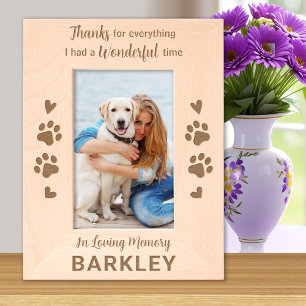 Pet Memorial Thank You Custom Dog Wooden Picture Etched Frames