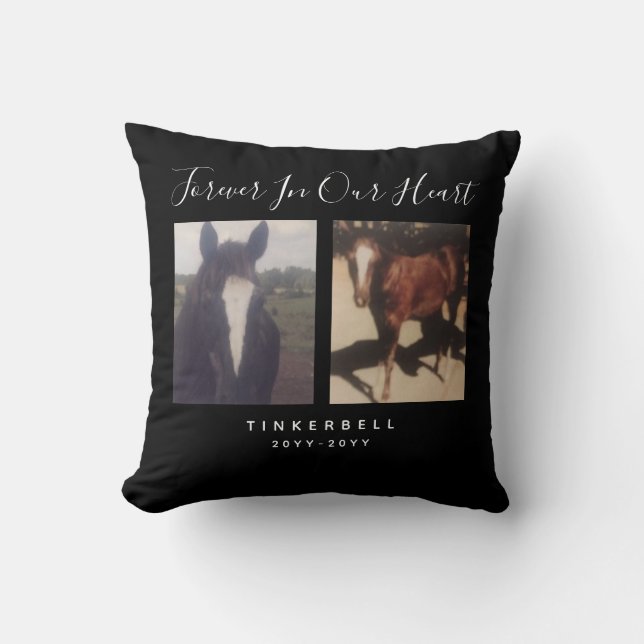 Pet Memorial Two Photo Keepsake Personalised Cushion (Front)