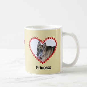 Pet memory custom name and photo paw prints coffee mug