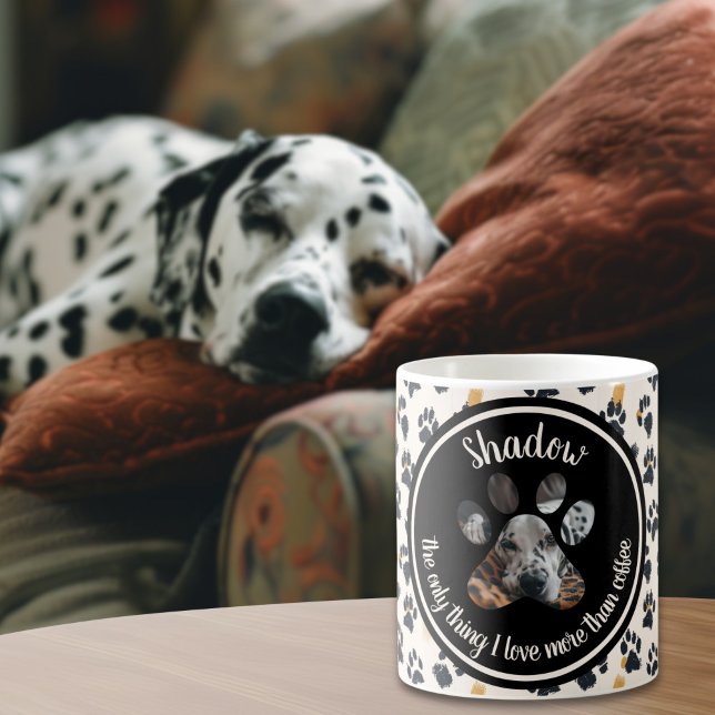 Pet Modern Typography Funny Dog Cat Custom Photo Coffee Mug (Creator Uploaded)