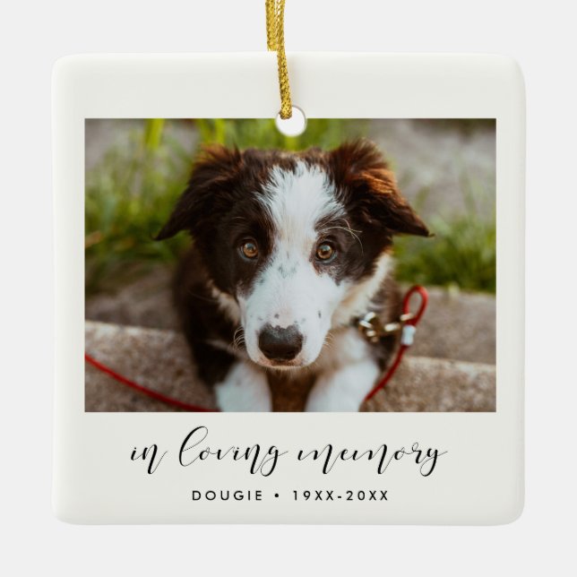 Pet morial In loving memory photo Ceramic Ornament (Front)