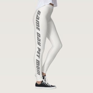 Pet Mum Game Day Neutral Metallic Shimmer Custom Leggings