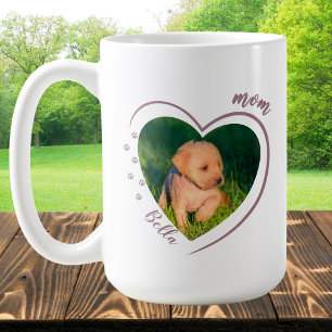 Pet Mum Heart Photo Paw Prints Coffee Mug