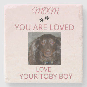Pet Mum Love Photo Stone Art Coaster