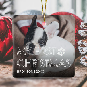Pet My First Christmas Ceramic Ornament