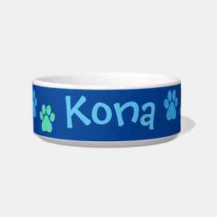 Pet Name and Paw Food and Water Bowl