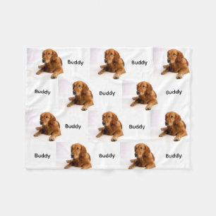 Pet Name And Photo Editable Fleece Blanket