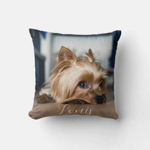 PET NAME and Photo Throw Pillow