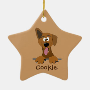Pet Name Cartoon Mutt Personalised Dog Ornament