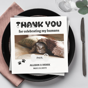 Pet Name Dog Cat Custom Photo Funny Wedding Napkin