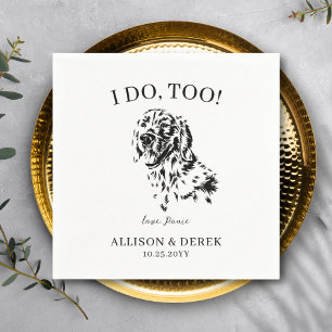 Pet Name Golden Retriever Drawing Dog Wedding  Napkin