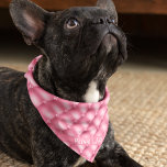 Pet Name, Pink Tufted Pattern 18x18-in Square Bandana<br><div class="desc">A pretty pink tufted pattern printed on one side of this bandanna with your pet's name on a pink background in a fancy script. Two sizes available: 18"x18" (kids, small dogs) and 22"x22" (adults, large dogs). Easily change name using the Template provided. Lightweight fabric that breathes well and dries quickly....</div>