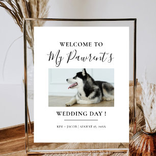 Pet Parents Welcome Minimalist Wedding Poster