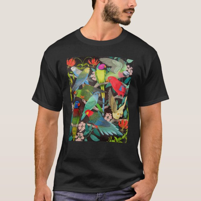 Pet Parrots of the World Dark T-Shirt (Front)
