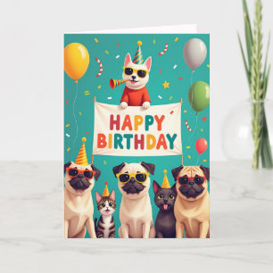 Pet Party Birthday Cheer Card