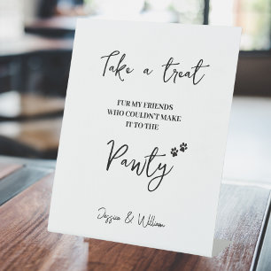 Pet Party Favour Wedding Wedding Pet Treat Favou Pedestal Sign