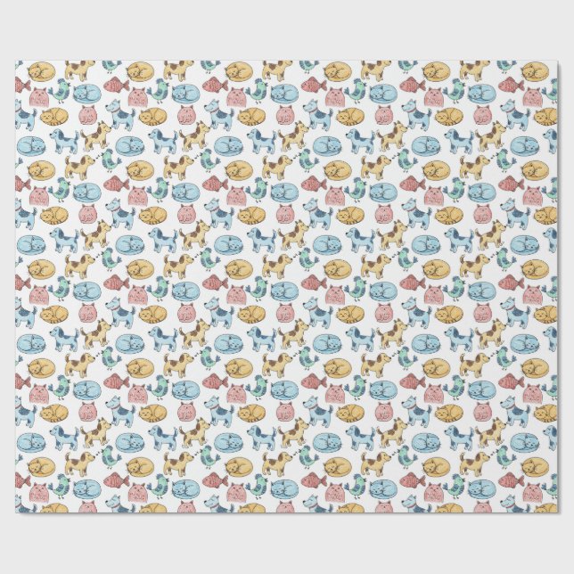 pet patterns wrapping paper (Flat)