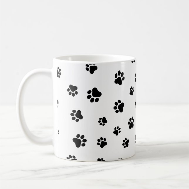 Pet Paw - Car or Dog Seamless Pattern  Coffee Mug (Left)
