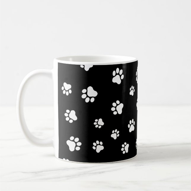Pet Paw - Car or Dog Seamless Pattern Coffee Mug (Left)